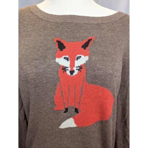 Old Navy Fox Sweater Blogger Fav Women's Small Brown Softest Crew Neck Knit Top‎ - Picture 9 of 13